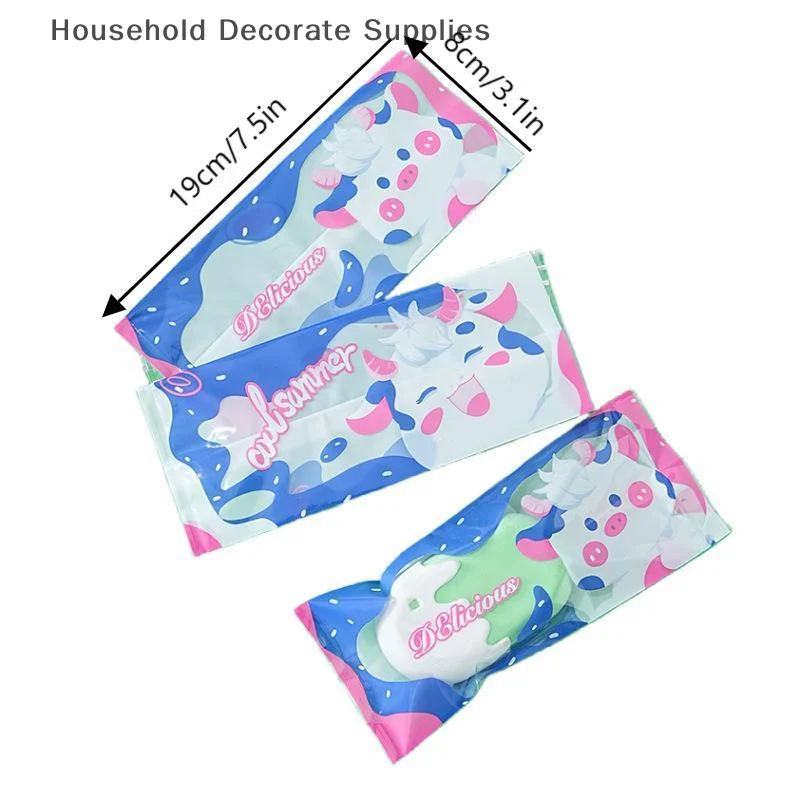 100Pcs Cartoon Pattern Ice Cream Machine-sealed Bag Homemade Popsicle Printing Plastic Bag Handmade Ice Cream Packing Bags