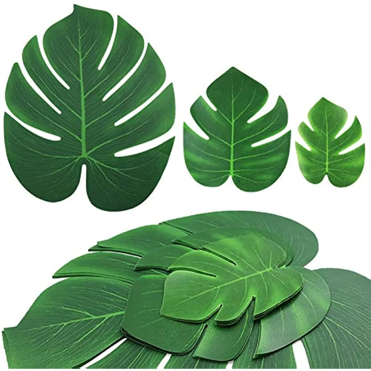 

12pcs Artificial Tropical Palm Leaves for Jungle Safari Beach Hawaiian Luau Theme Wedding Birthday Party Table Plant Decor