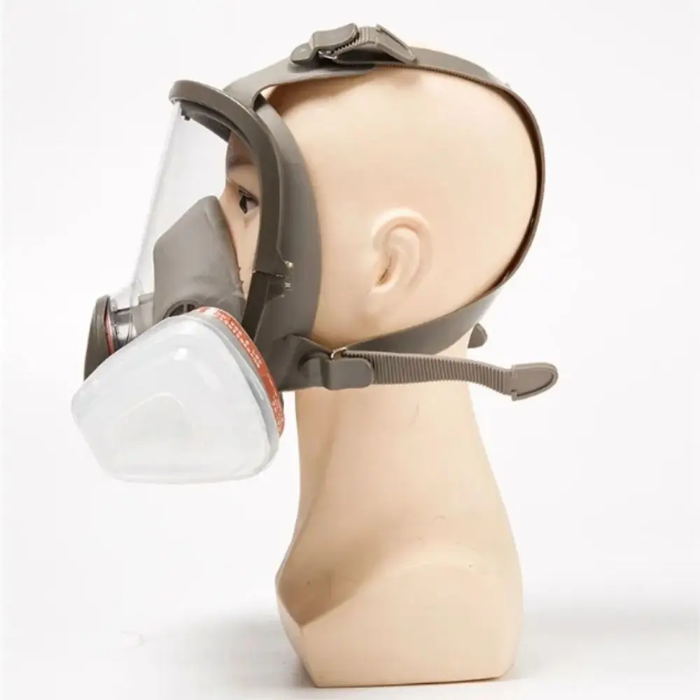Maska przemysłowa 7 w 1 z szerokim polem widzenia, filtr przeciwpyłowy, respirator do malowania natryskowego, pełnotwarzowa maska silikonowa, maska pełnotwarzowa