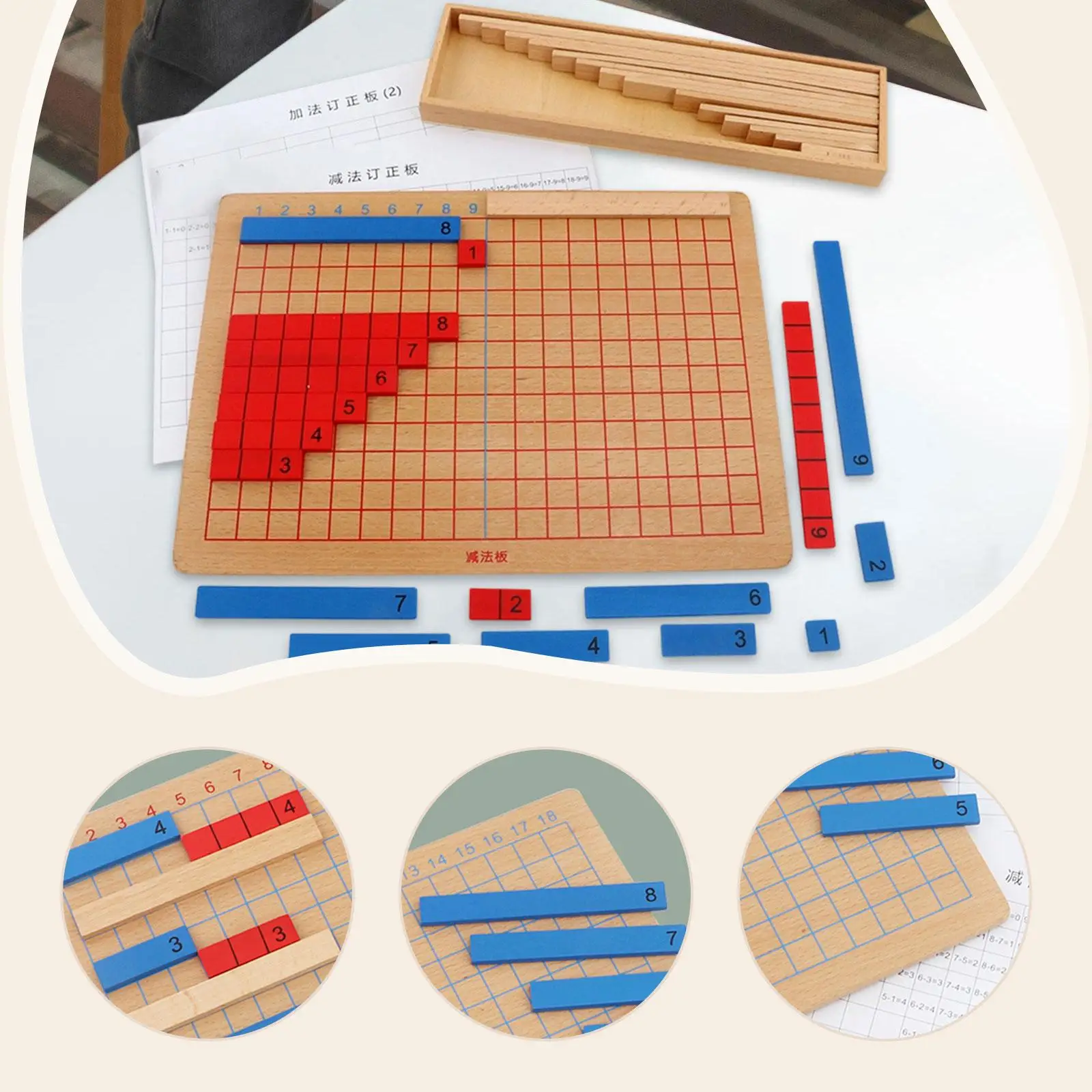 Planche d'addition et de soustraction, jouets sensoriels, outils pédagogiques, matériel de jouets mathématiques