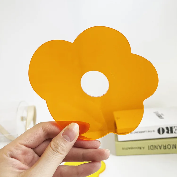 INS semplice acrilico trasparente fiore sottobicchiere isolamento Pad puntelli di tiro ornamenti accessori fotografici