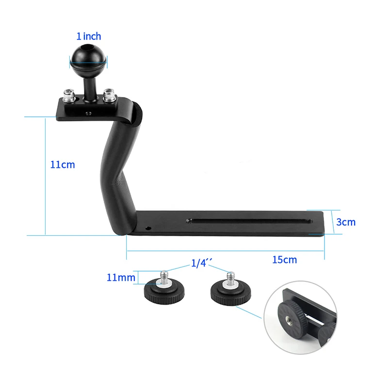 Portable Z Shape Single Handle Tray Bracket for Gopro 13 12 DSLR Camera Holder Hand Grip Diving Extension Arm Flash Light Stand