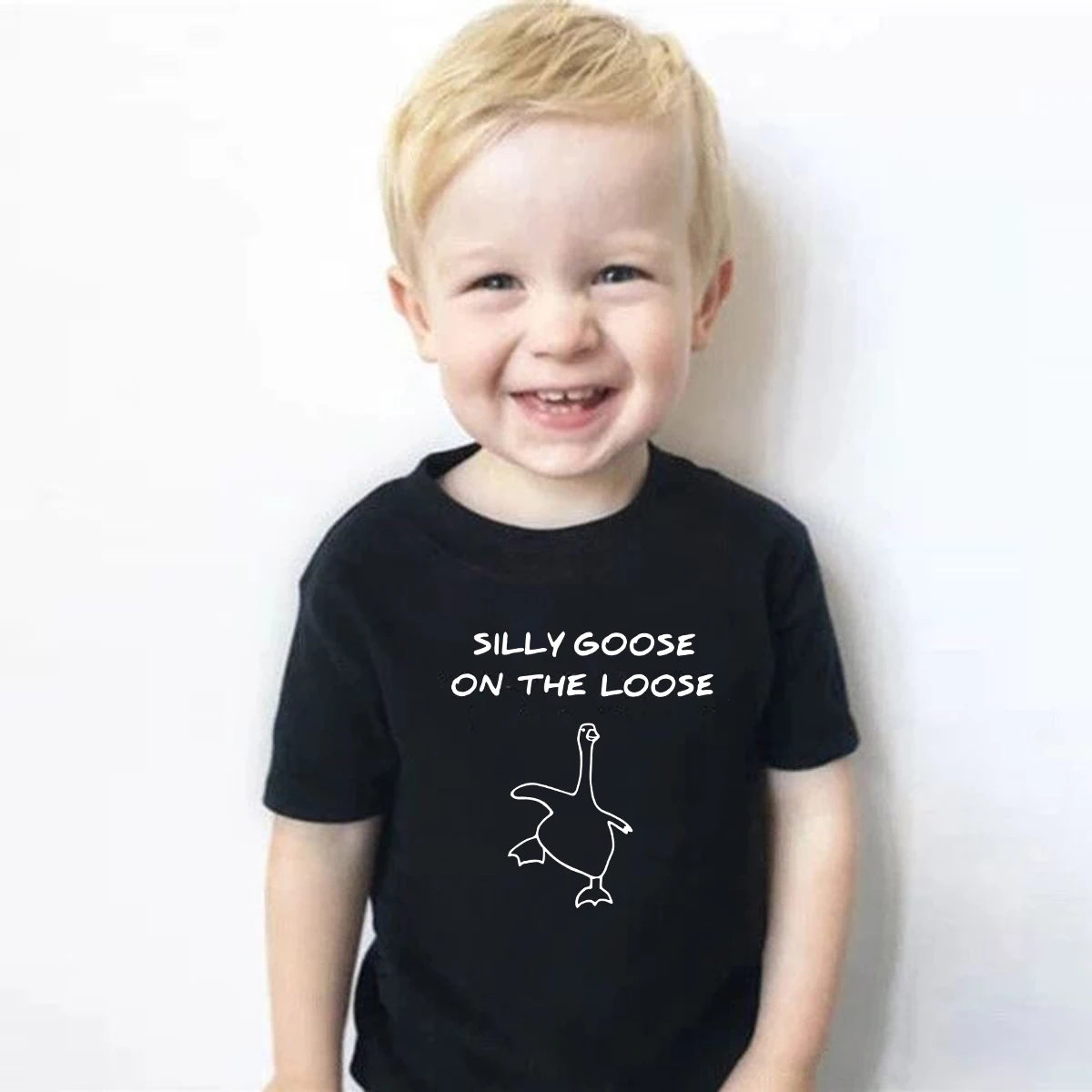 Toddler Silly goose on the loose tee Kids t shirt Homesteading shirt Farming shirt Goose shirt Silly goose tees kids shirt