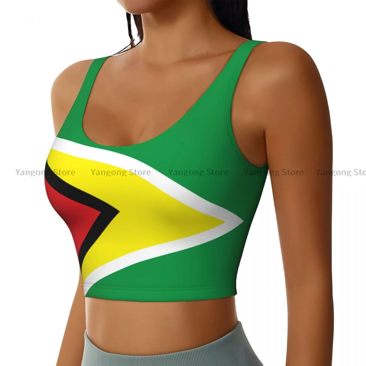 Sports Bra Women Running Yoga Clothes Vest Guyana Flag Gathering Fitness Vest