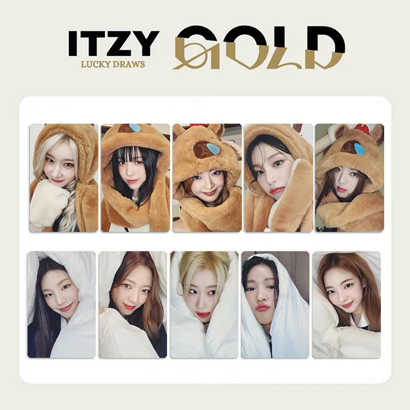 5Pcs/Set ITZY Idol Girl New Series GOLD Lomo Cards HD Printd Photocards Yeji Lia Ryujin Chaeryeong Yuna Fans Collection Gifts