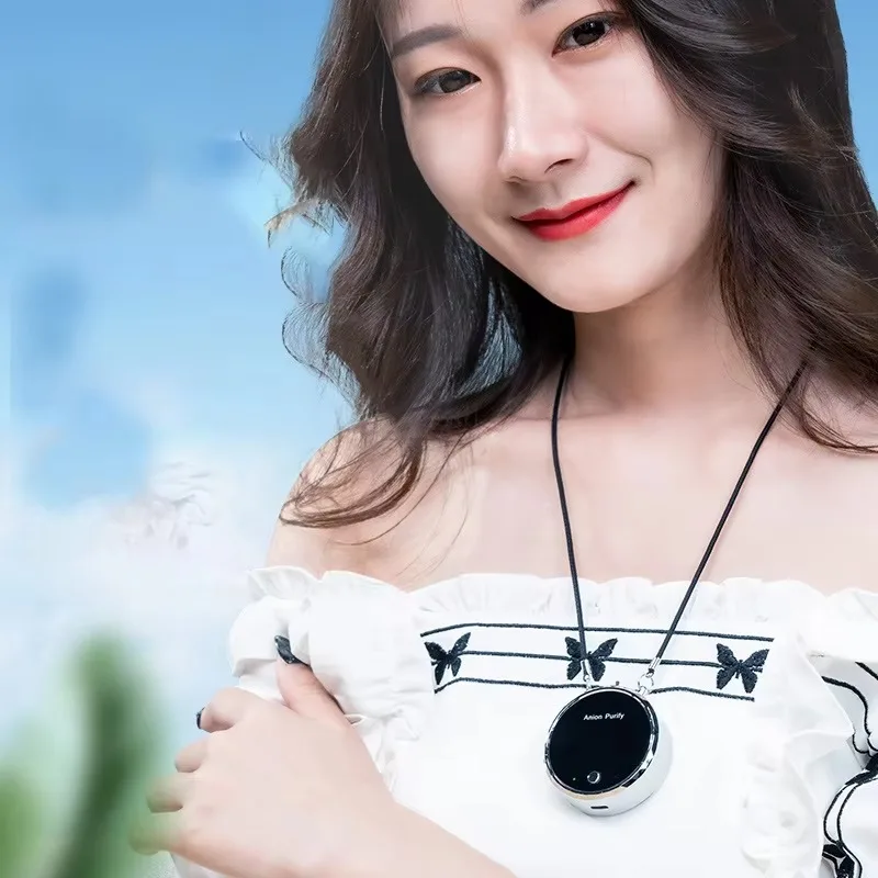 

Portable hanging neck air purifier Mini Portable 100 Million Negative Ion Necklace Hanging Neck Purifier