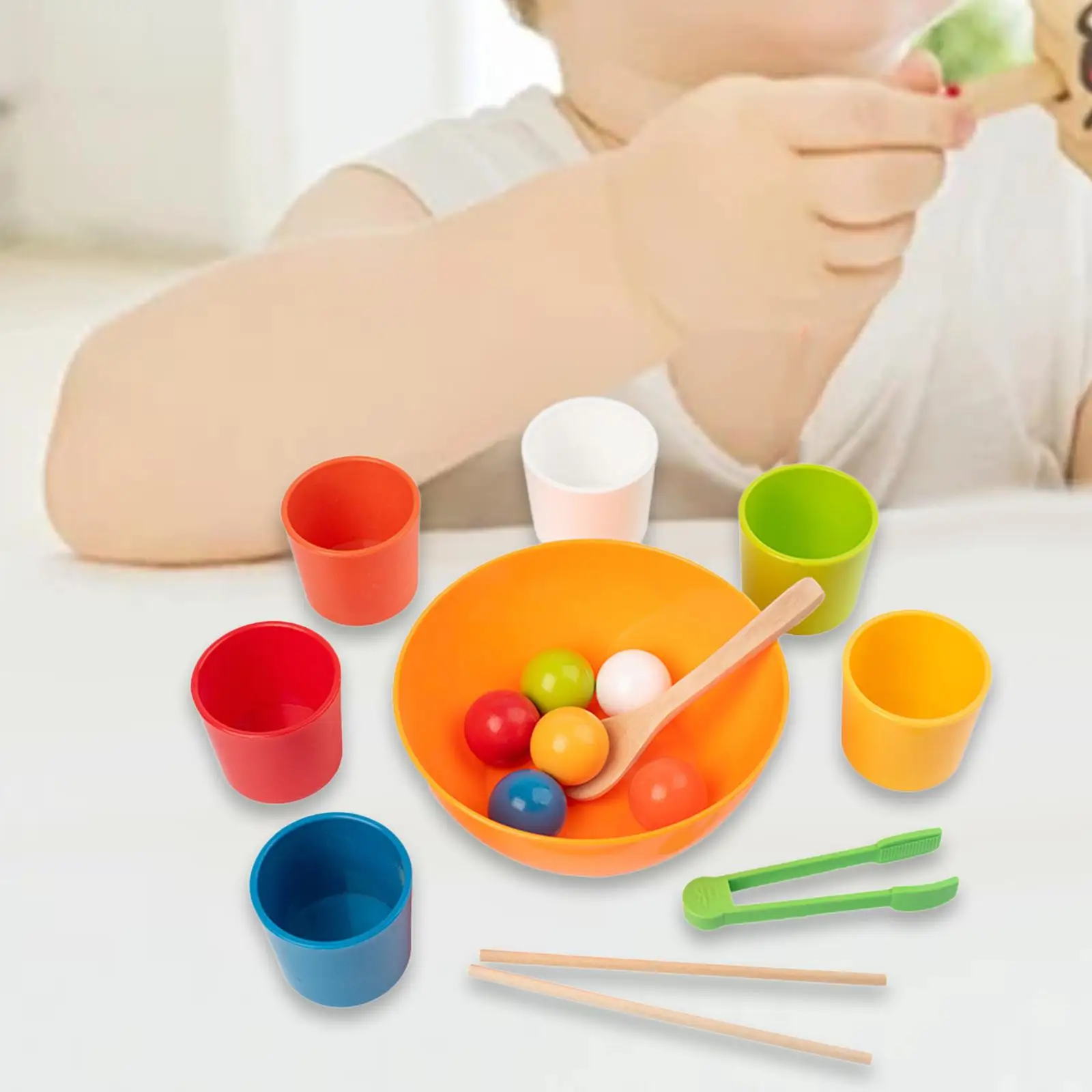 Rainbow Balls in Cups Montessori Toy Training Logical Thinking Early Education