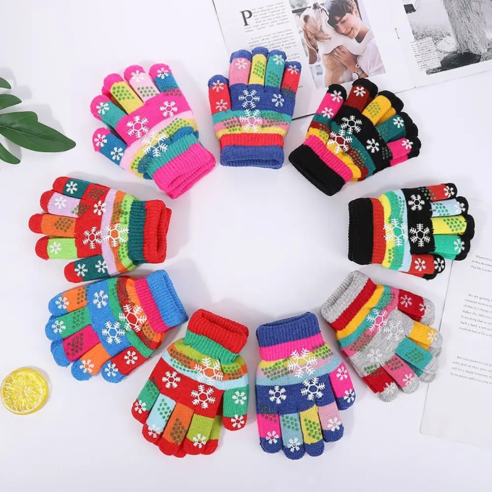 Lovely Knitted Kids Gloves Thick Fingerless Fingerless gloves Winter Warm Baby Kids