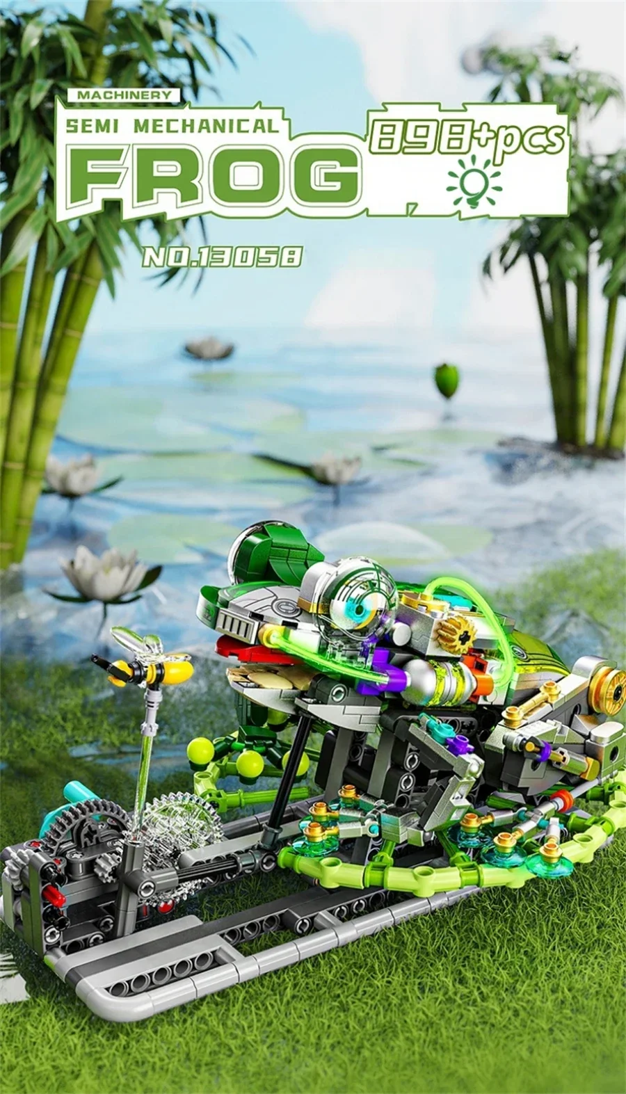 Blocs de construction de grenouille mécaniques créatifs, jouets éducatifs, Kit de modèle de Robot saut avec jambes et engrenages mobiles, cadeau de bricolage, 898 pièces