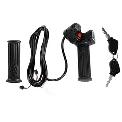 60V Gas Handle Twist Throttle with Battery Indicator&Latching Switch&Lock/Key Electric Scooter Bicycle MTB Part