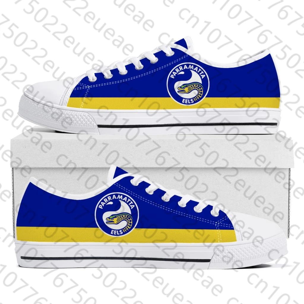 Parramatta Eels Australian Rugby Low Top Sneakers Mens Womens Teenager Canvas High Quality Sneaker Casual Custom Made Shoes DIY