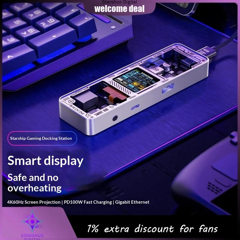 

Dockcase USB Hub Docking Station Compatible with Macbook HDMI to Ethernet Adapter for PC Screen Mirroring Smart Screen Display