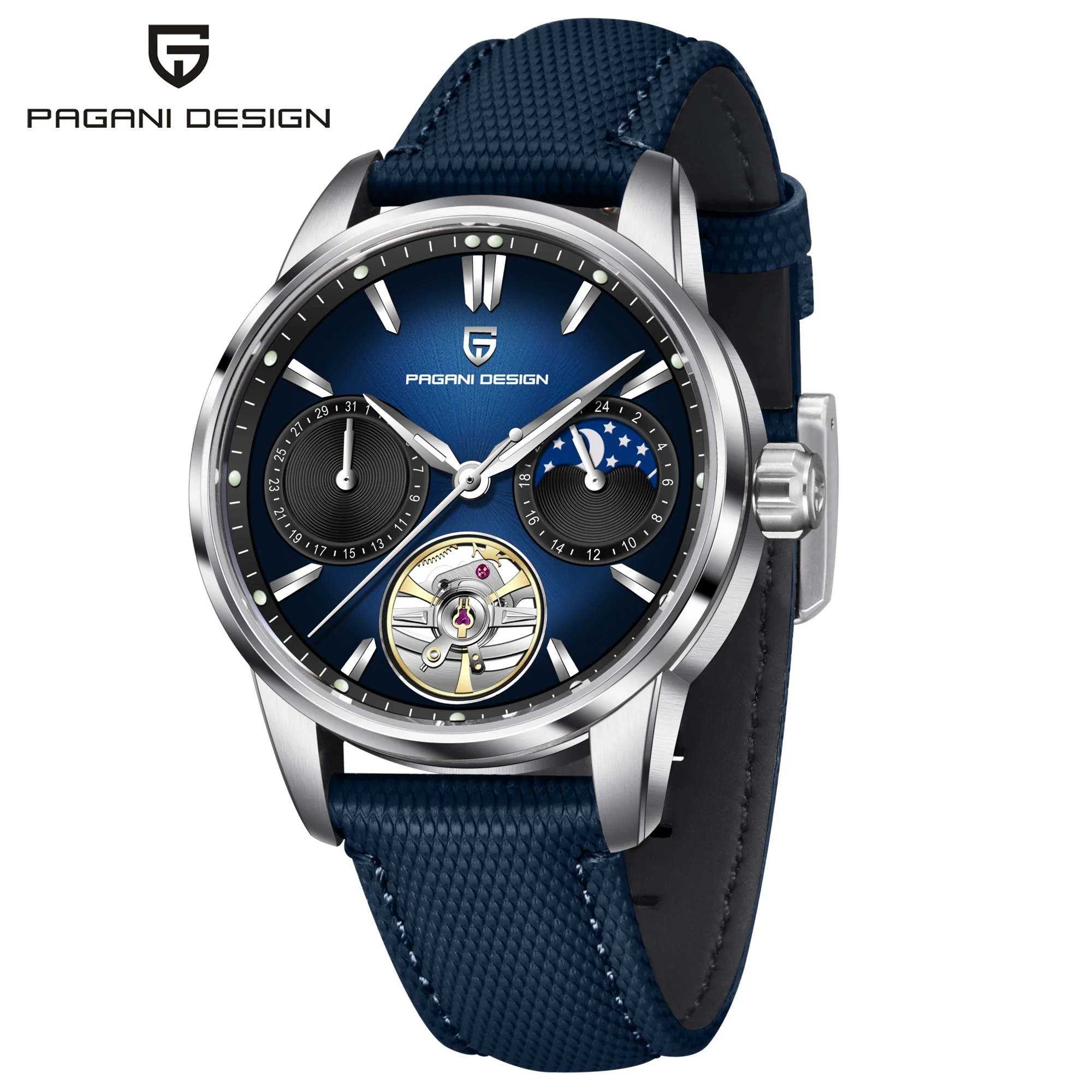 PAGANI DESIGN 2026 Heren Mechanisch Horloge E3255Y 41mm Saffierglas Roestvrij Staal Kalender Waterdicht Reloj Hombre - afbeelding 2
