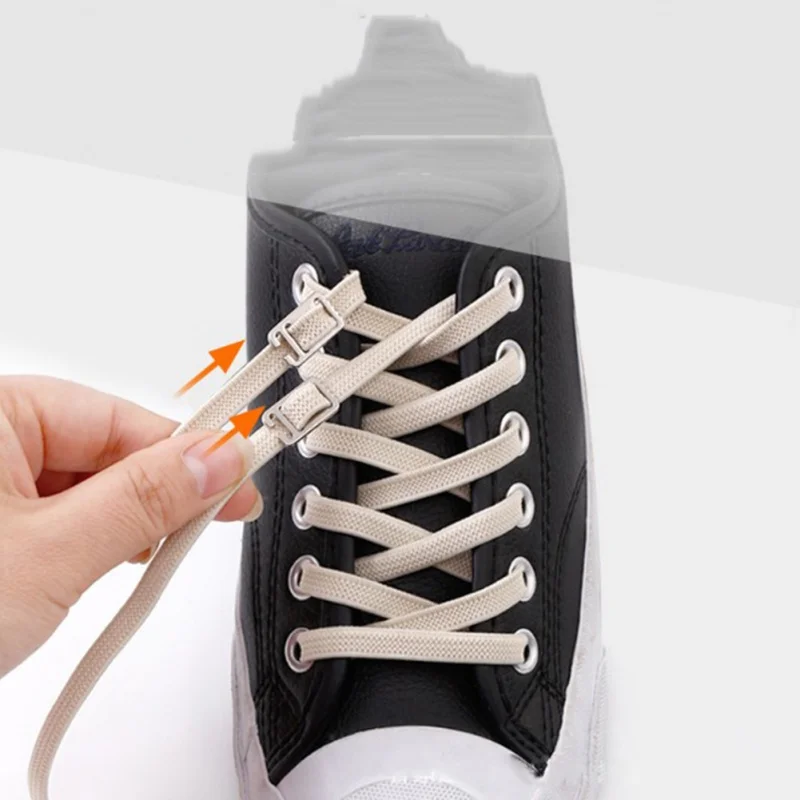 

1Pair 100CM No tie Shoelaces Elastic Flat Shoe Laces For Kids and Adult Sneakers Shoelace Quick Lazy Laces Rubber Shoestrings