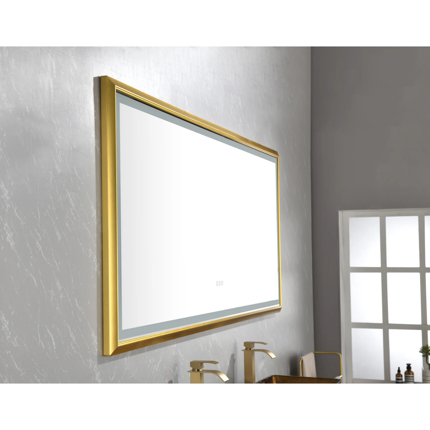 

84" x 48" Oversized Black Framed LED Mirror - Anti-Fog, Dimmable, Wall Mount Bathroom Vanity Mirror Kit for Gym and Dance Studio