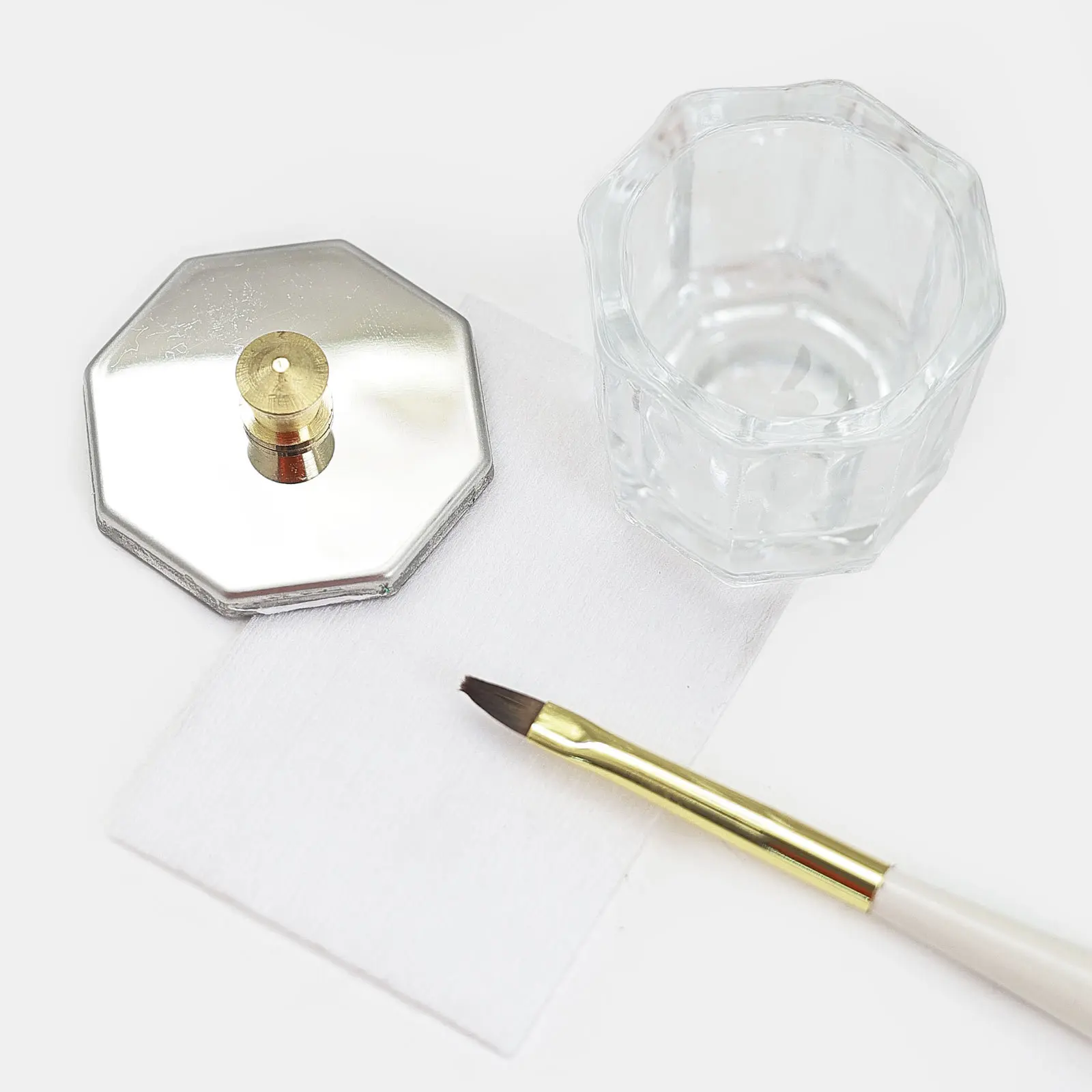 2 pezzi di cristallo colorato in polvere acrilica per unghie liquide tazza piatto coperchio ciotola portabicchieri attrezzature strumenti per manicure