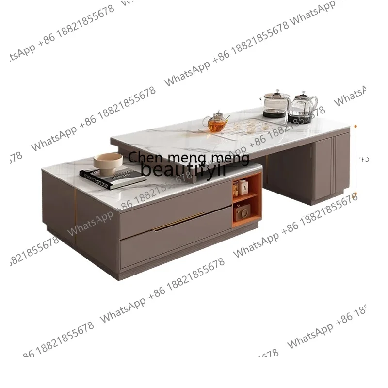 

Kung Fu tea table tea set to make tea, household living room telescopic coffee table TV cabinet combination