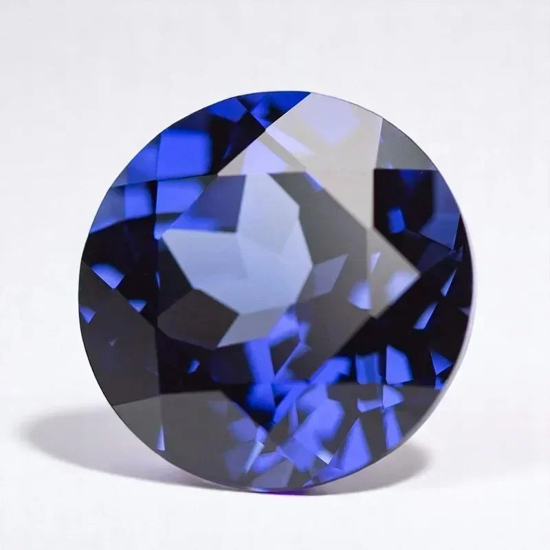 

L-Lab Grown Sapphire Royal Blue Color Round Shape Charm Bead for Diy Jewelry Making Pendant Materials Selectable AGL Certificate