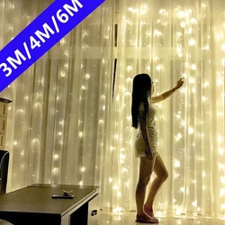 USB Curtain String Lights 8 Lighting Modes Christmas Garland Festoon Wedding Bedroom Holiday Party Home Decoration Fairy Lights