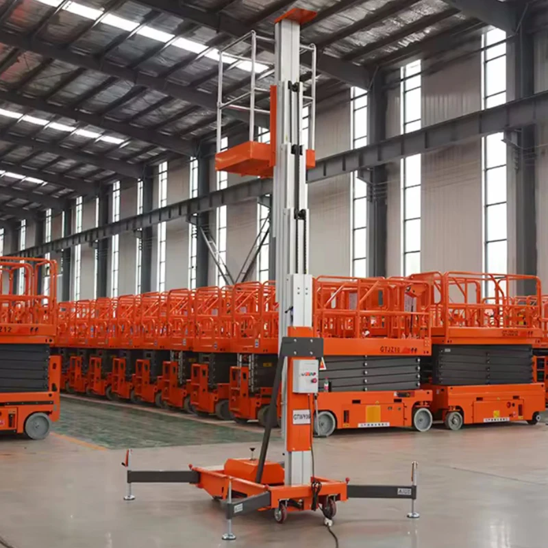 CE Approved Electric Platform 4m-12m Aluminum Alloy Lift For Building Materials Construction Moveable Mast Lift