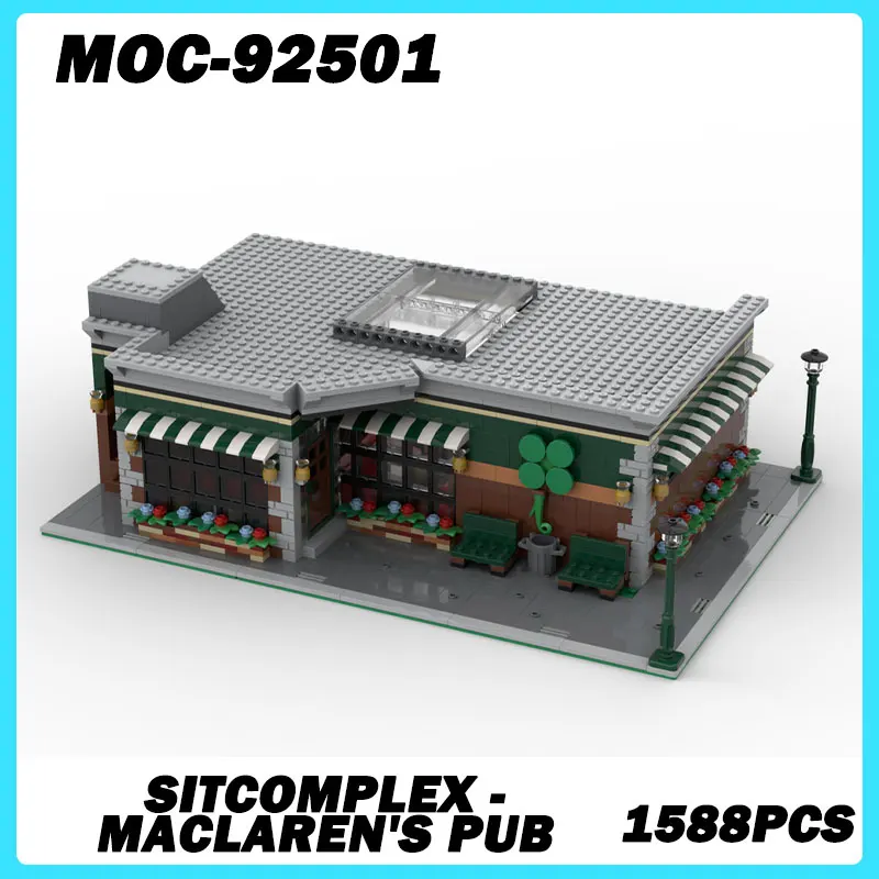 

MOC-92501 Street View Series Батончики и магазины пиццы DIY Модель Строительные блоки Мелкие частицы Игрушечные строительные блоки Головоломка в подарок