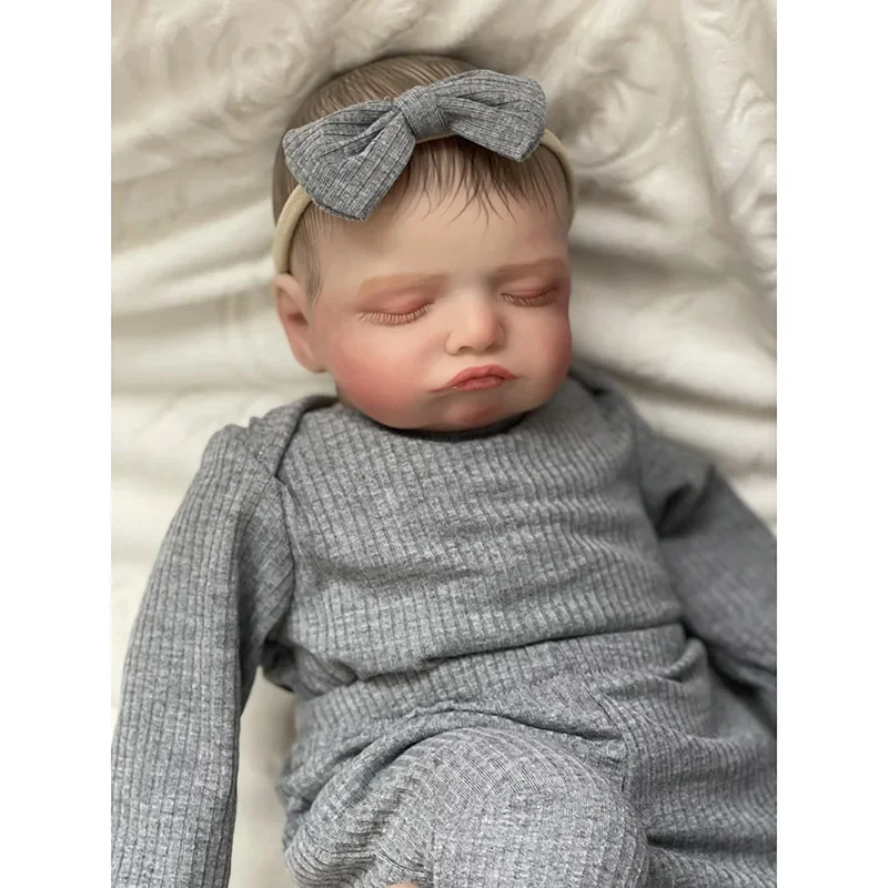 19inch Reborn Bebe  Rosalie Newborn Dolls Sleeping Baby Handmade Painted Lifelike 3D Skin with Visible Veins