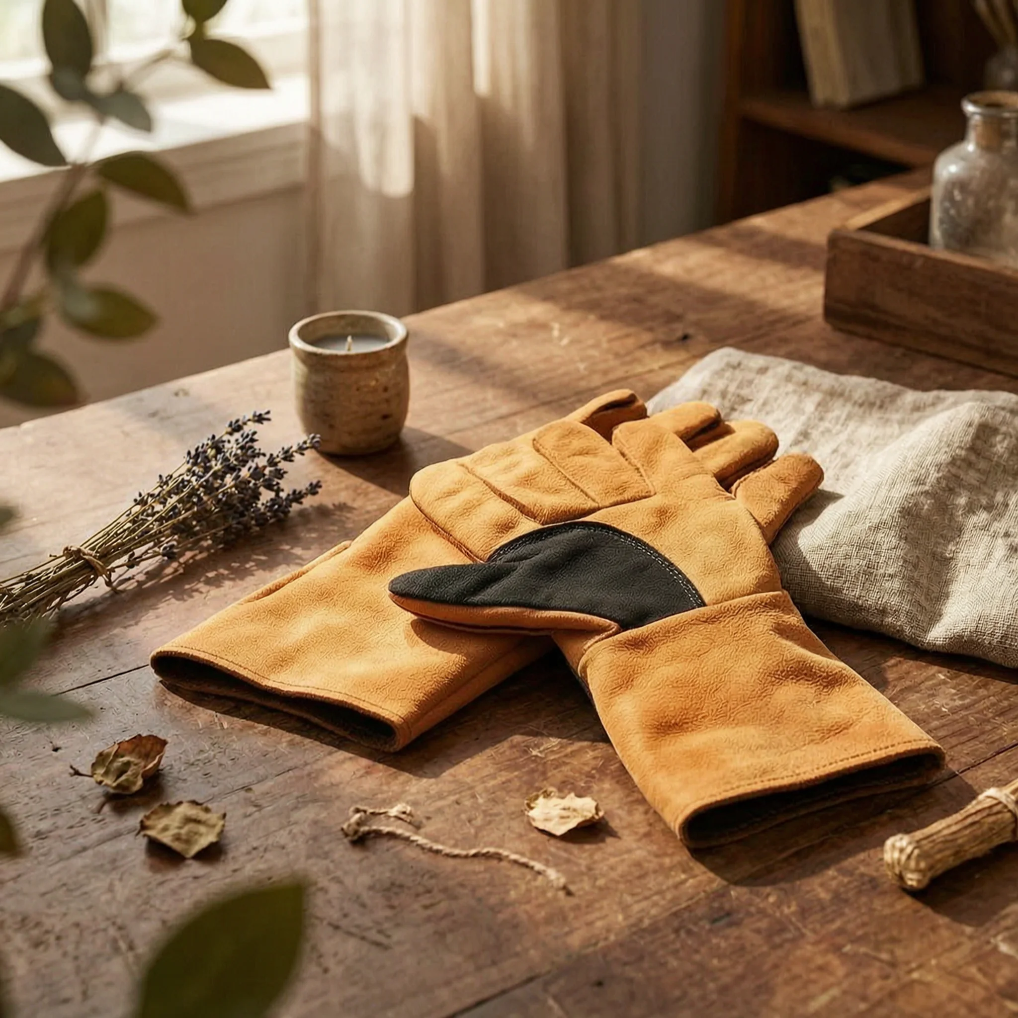 

Leather Livestock Handling Gloves Suede-Like Surface Bite Resistant Gloves Hand Protection Extra Long Sleeve Long-Lasting