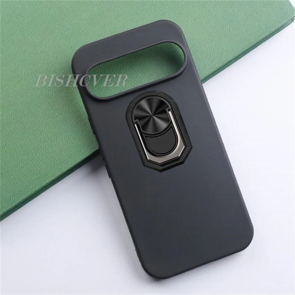 For Google Pixel 8 Pro Google8 Pixel 9 8 7 6 Pro 8A 7A 6A 5G Ring Holder Bracket Case Smartphone TPU Soft Silicone Phone Cover