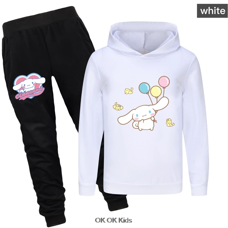 Baby Autumn Clothes Miniso Cinnamoroll Costume Kids Loungewear Toddler Girls Clothing Teen Boys Hoody Sweatshirt Pants Sets