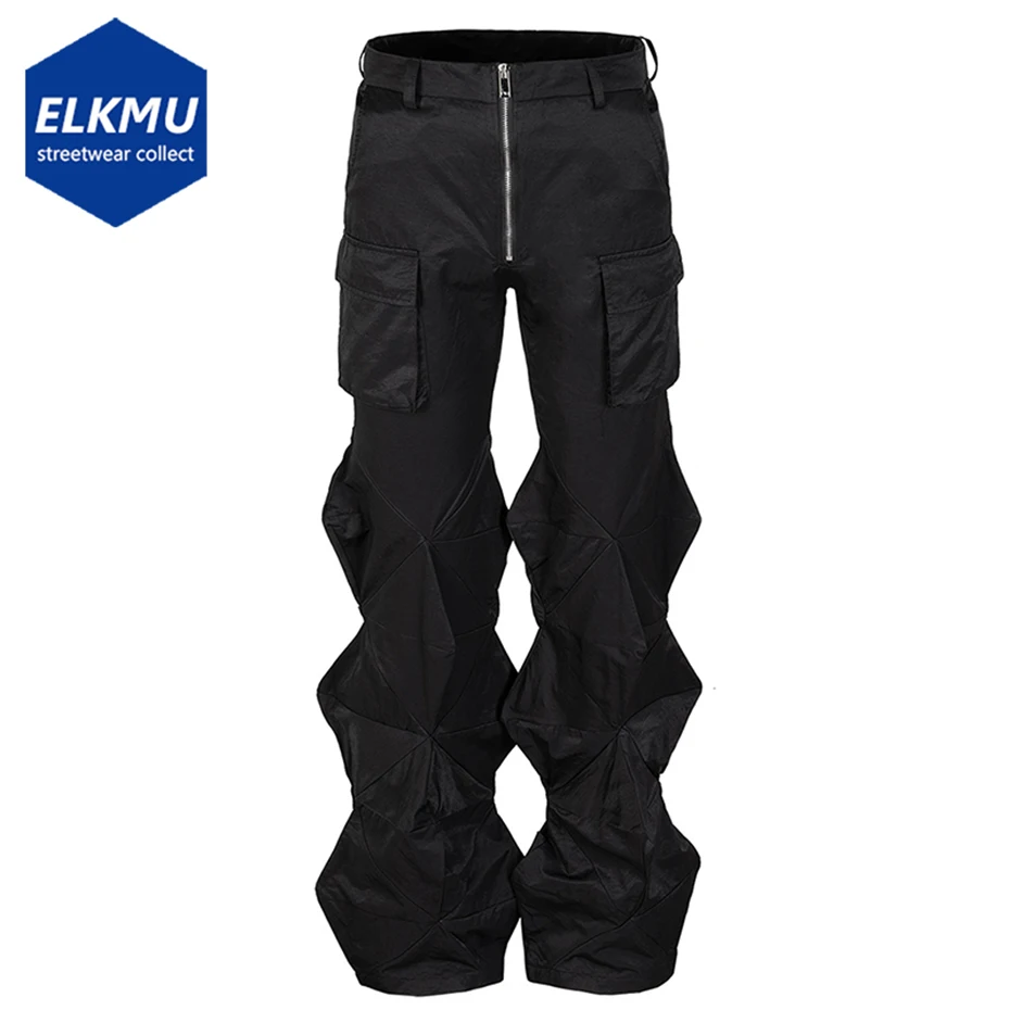 

Fashion 3D Clipping Cargo Pants Men 2023 Streetwear Baggy Flared Pants Luxury Designer Hipster Pants Loose Trousers