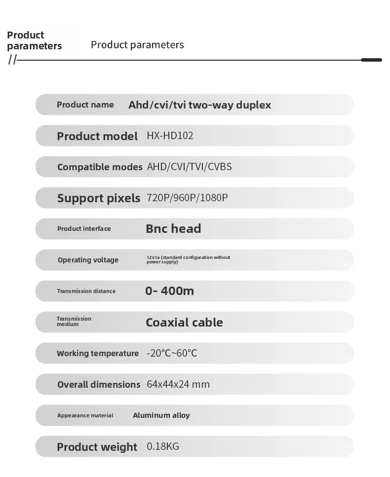 AHD CVITVI Signal Combiner 1080P HD Video Multiplexer für Zweikanalüberwachung