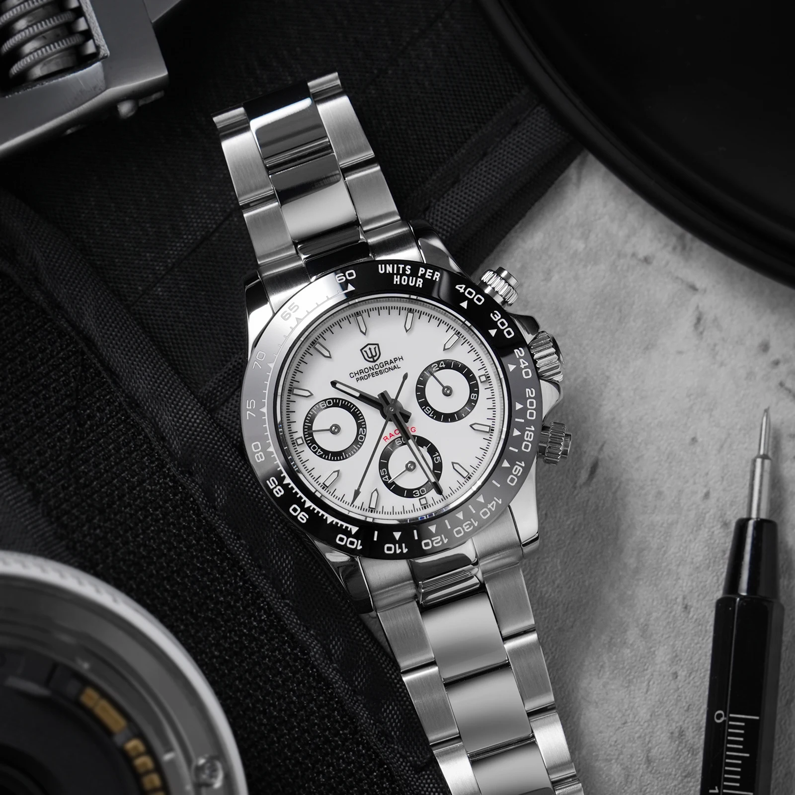 Watchdives WD16500 V2 Men Watch VK63 Quartz Movement Chronograph Wristwatch Stainless Steel Sapphire Crystal Luminous Watches