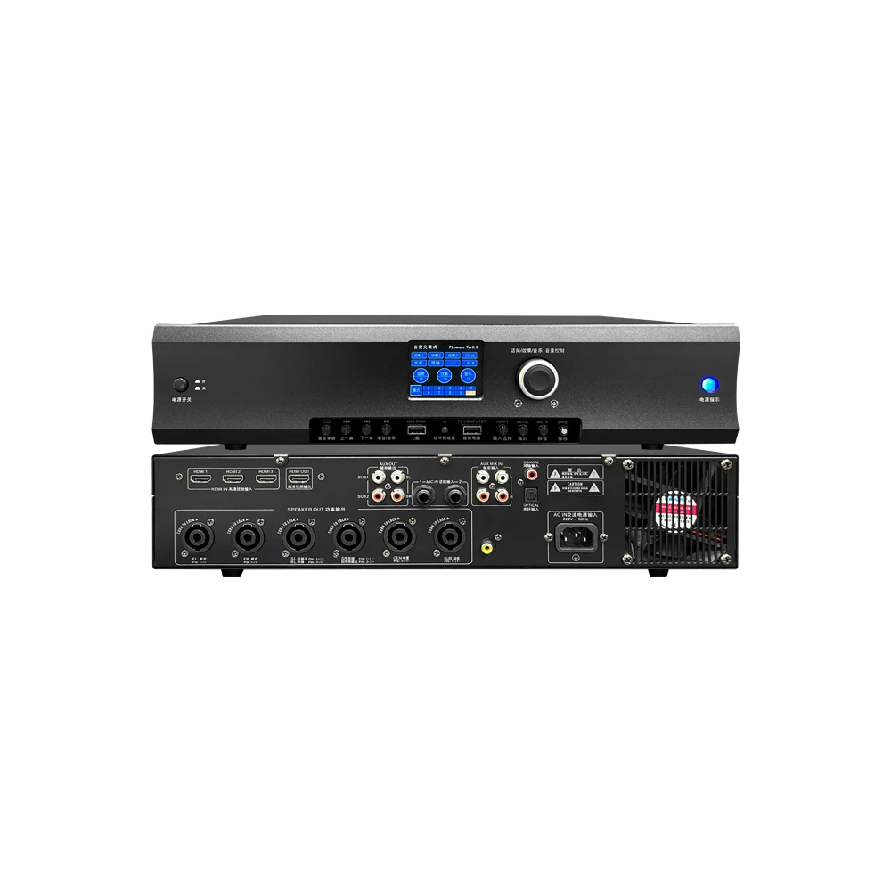 Aliexpress Multifunctional Integrated Amplifier+Audio Processor+Mic Projector Digital Audio TV System Metal 500W X7