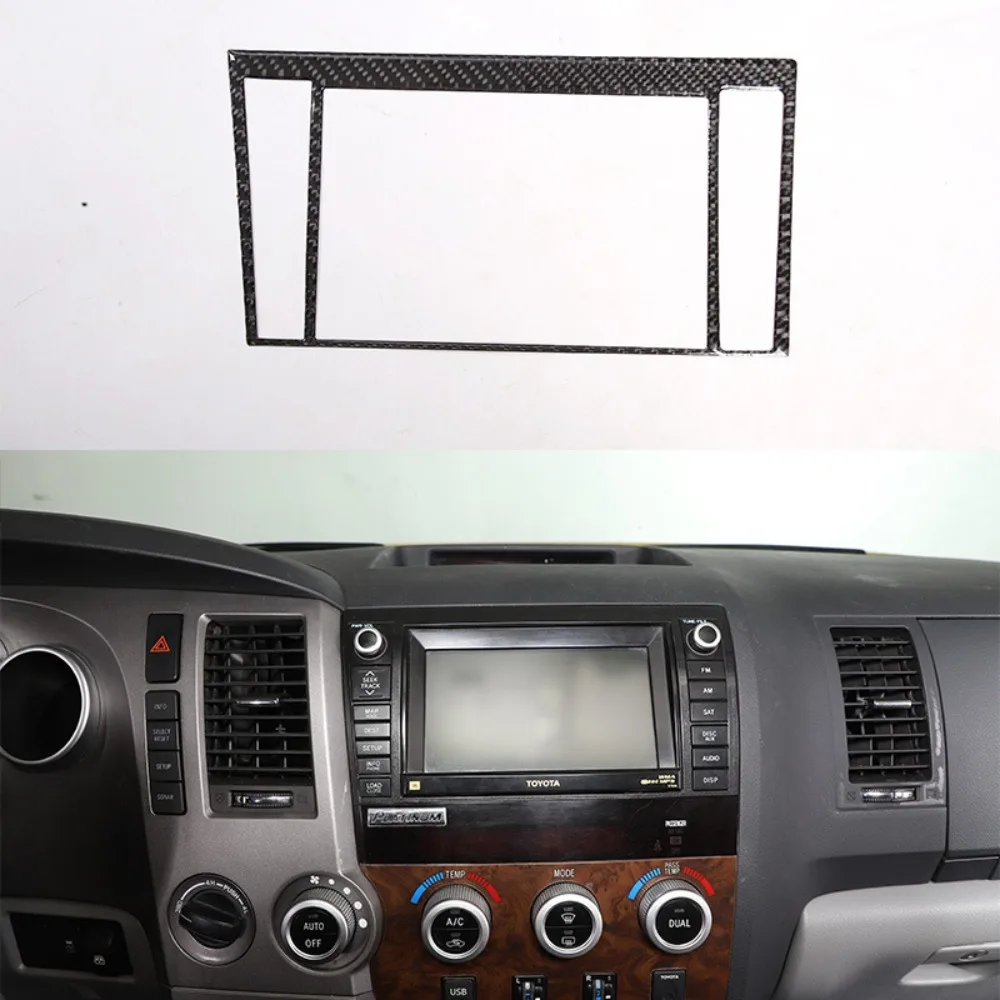 

Central Control Navigation Screen Frame For 07-13 Toyota Tundra Real Carbon Fiber (soft) 1-piece Set