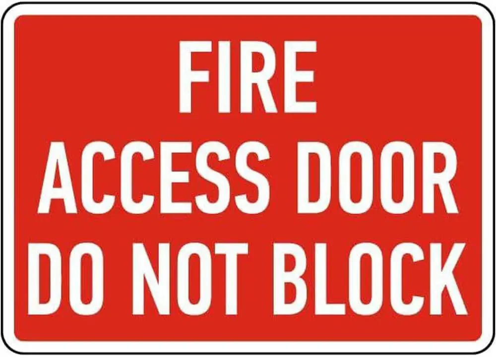 Fire Access Door Sign Facility Signs Do Not Block Metal Tin   for Home or Work--Tin Sign