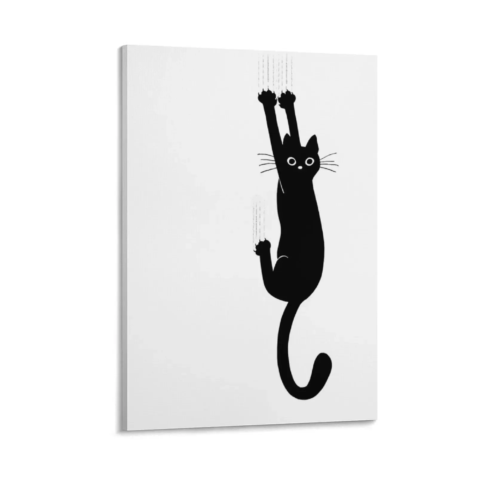 

Black Cat Holding On Canvas Painting Paintings on canvas for living room Wall decoration poster Bedroom deco