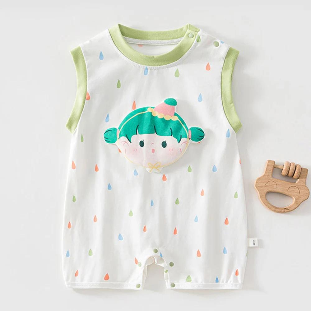 Baby Romper Sleeveless Summer Thin Infant Boutique Cothing Cute Cotton Baby Girl Jumpsuit Wholesale