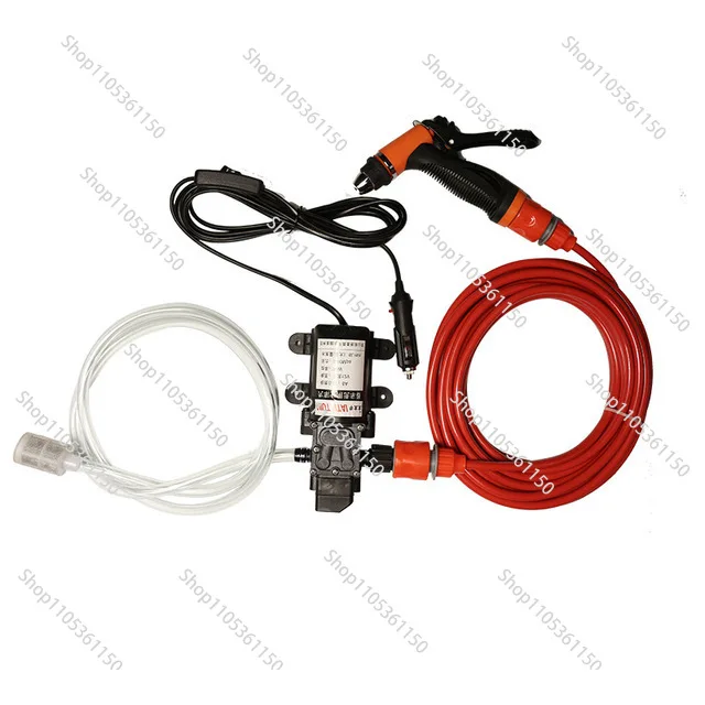 12V Car Wash Electric High Pressure Portable Water Pump All Copper Household Car Wash Tool Water Gun