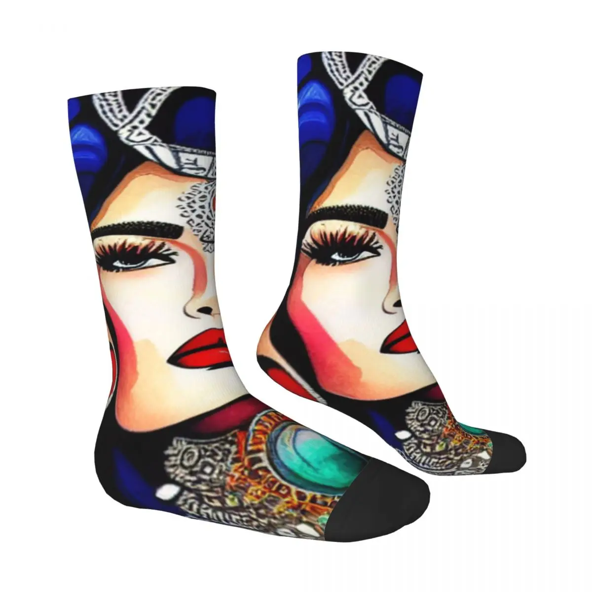 Gypsy Queen Socks Pretty Woman Retro Stockings Autumn Non-Slip Couple Socks Comfortable Graphic Running Socks