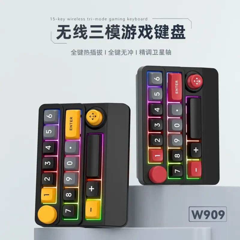 Three Mode Macro Definition RGB Hot Swappable Wireless Mechanical Gaming Keyboard for PC Computer Office Home Use Long
