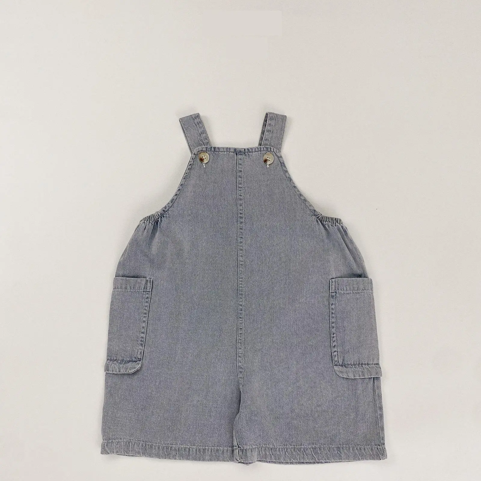 

2026 Summer New Children Denim Overalls Girls Strap Shorts Kids Casual Shorts Toddler Fashion Pocket Jeans Boys Jumpsuit