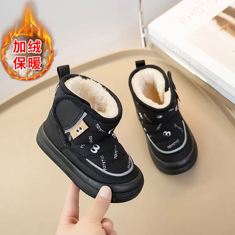 Botas Niña 2025 Winter New Kids Snow Boots Comfort Anti Slip Girls' Ankle Boots Simple Versatile Child Thick Soled Cotton Shoes
