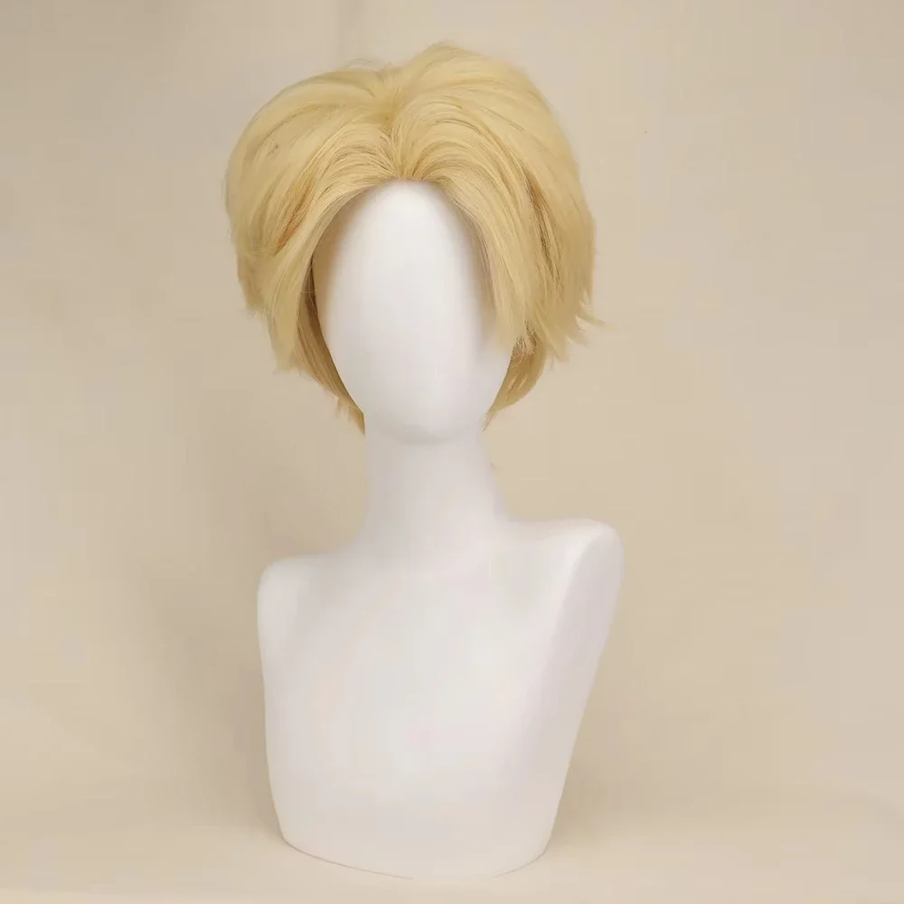 WHIMSICAL W Sentetik Saç Erkek Erkek Kısa Peruk Isıya Dayanıklı Fiber Sarışın Peruk Adam için