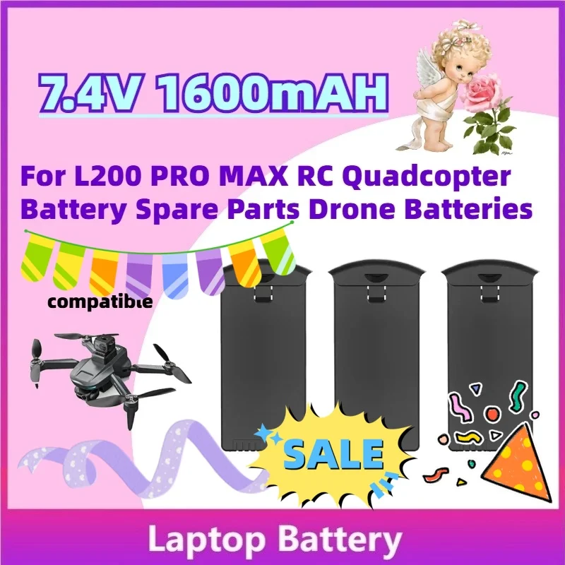 

High-Quality New 7.4V 1600mAH Lithium Rechargeable Battery for L200 PRO MAX RC Quadcopter Battery Spare Parts Drone Batteries