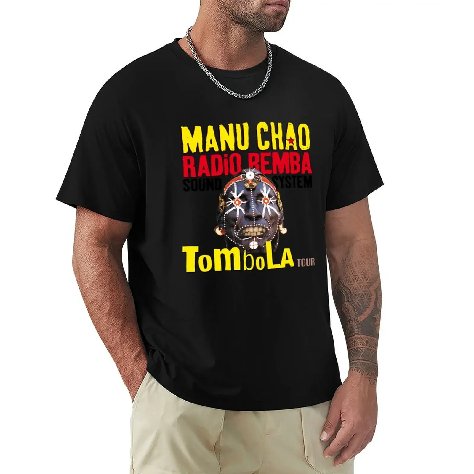 Aesthetic clothing oversizeds big and tall t shirts for men Tombola Tour Manu Chao Radio Bemba Sound System T-Shirt funny summer