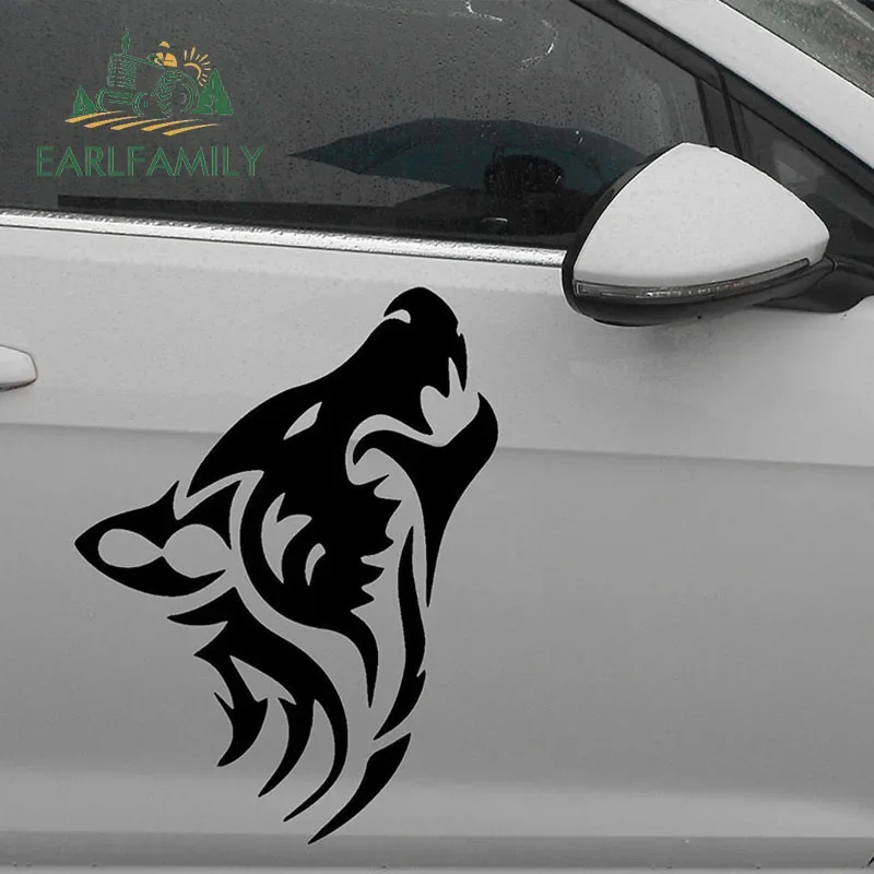 

EARLFAMILY 50cm Wolf Silhouette (one For Each Side) Car Sticker for Cars Side Truck Window Auto Door Kayak Vinyl Decal