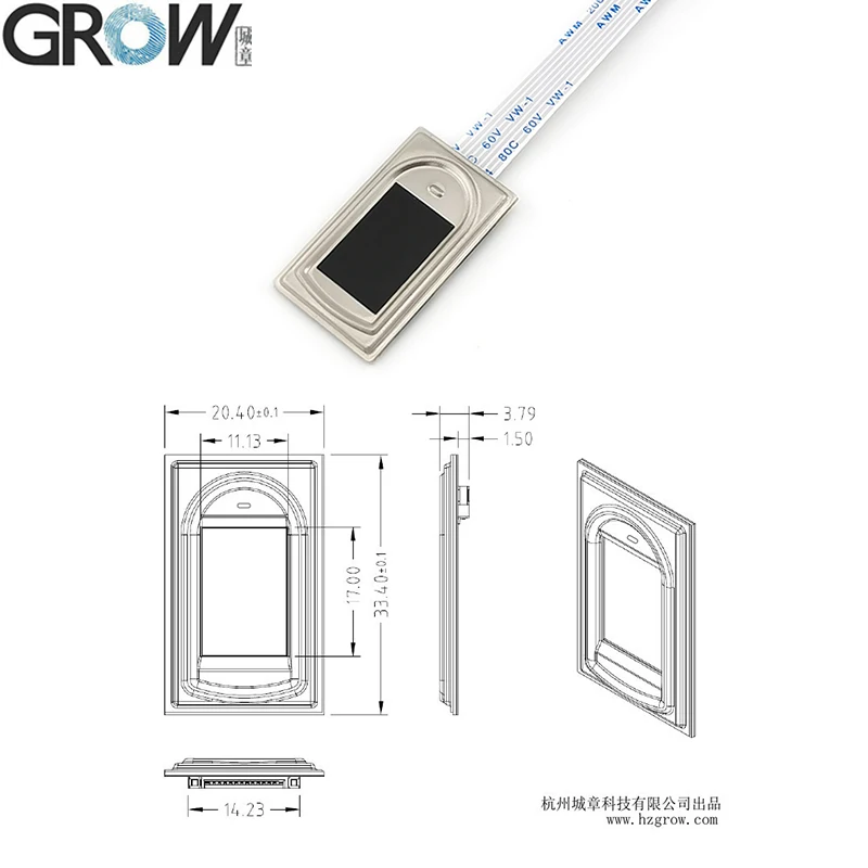 GROW R304A DC4.2-6V 208*288 Pixel Fingerprint Module Scanner Reader Free SDK With 1500 Capacity For Arduino Windows Android