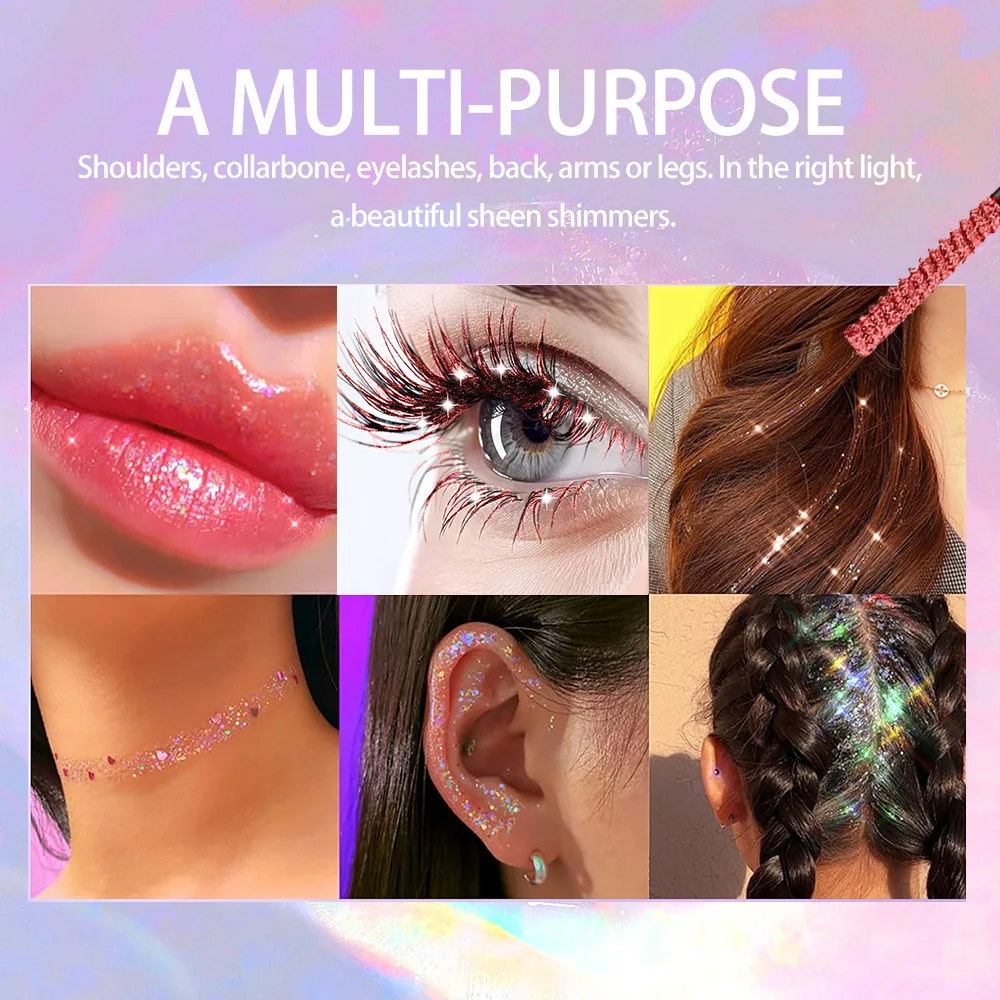 7 สีDiamon Glitter Lashมาสคาร่ามาสคาร่าติดทนนานCurlingหนากันน้ําFast Dry Sequinsเซ็กซี่Shimmer Eyeแต่งหน้า