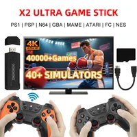 Juego Retro inalámbrico X2Ultra actualizado 4K con más de 30.000 juegos 3D HD 2,4G controladores inalámbricos TV 50 emulador para PS1/N64/DC