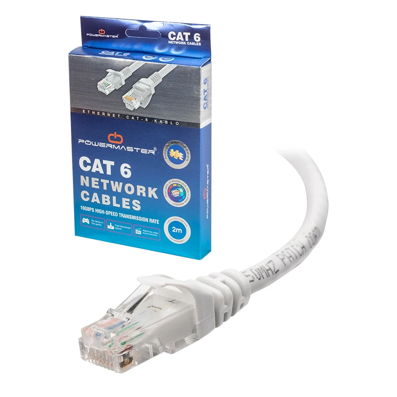 Cable. CAT6 2 meters gray POWERMASTER boxed